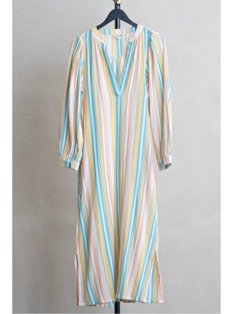 M.A.B.E Kori Cotton Kaftan Orange Stripe Medium